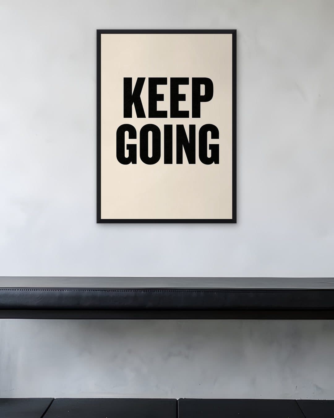 Keep Going Yazılı Tablo tablosu spor salonu duvarında: 50 × 70 cm, siyah ahşap çerçeve