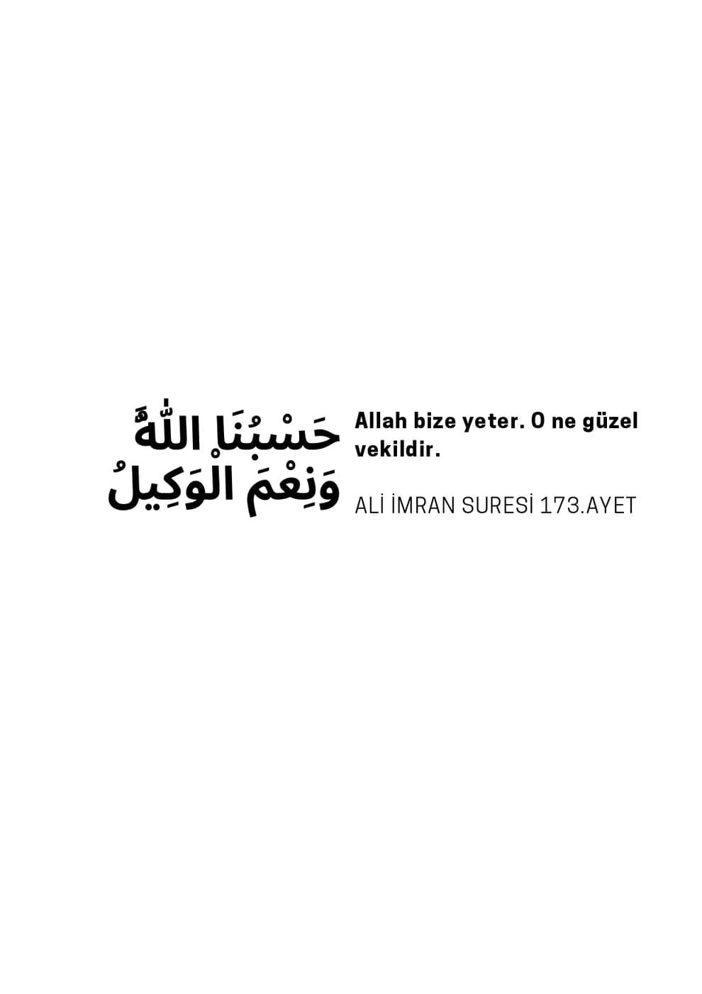 Ali İmran 173. Ayet — dini ve islami temalı UV baskı tablo