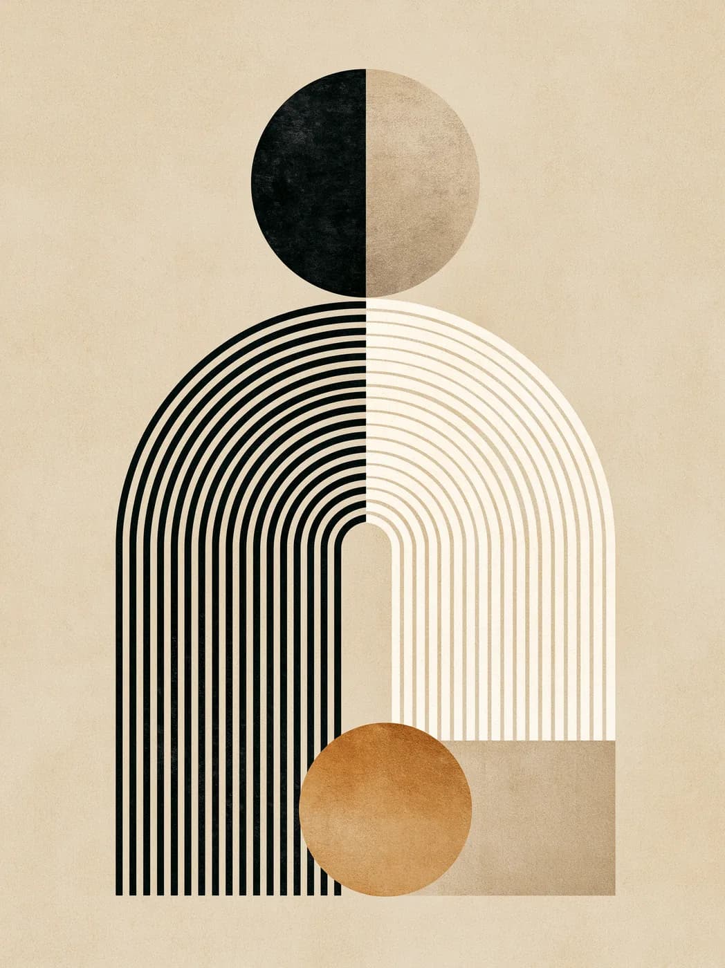 Bauhaus Geometri 3'lü Set — Setler temalı çok parçalı tablo — 1. panel