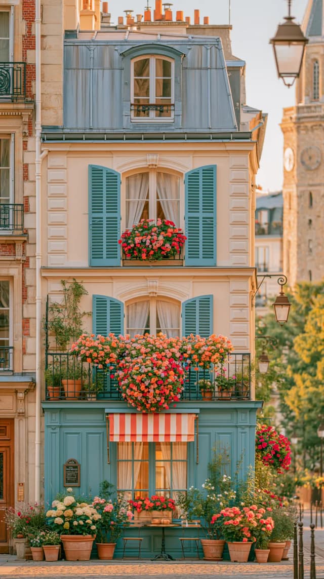 Çiçekli Paris Cephesi