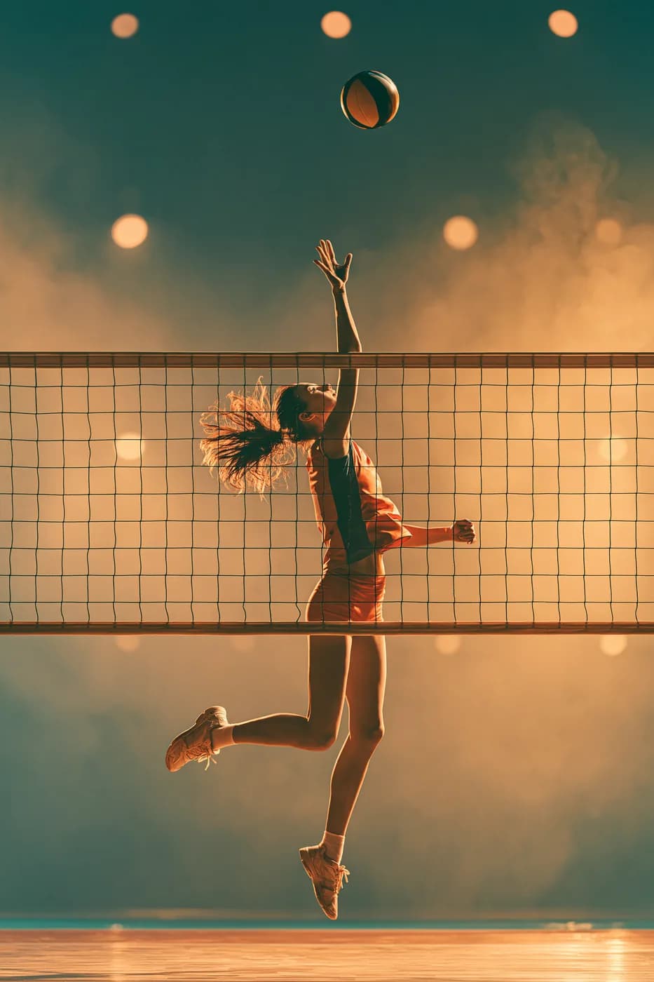 Fileye Uzanan Voleybolcu — Spor Temalı Duvar Tablosu