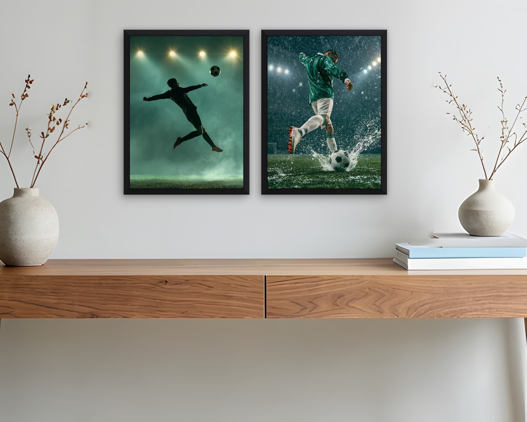 Gece Maçı 2'li Set — Tablo Seti, duvarda oda görünümü