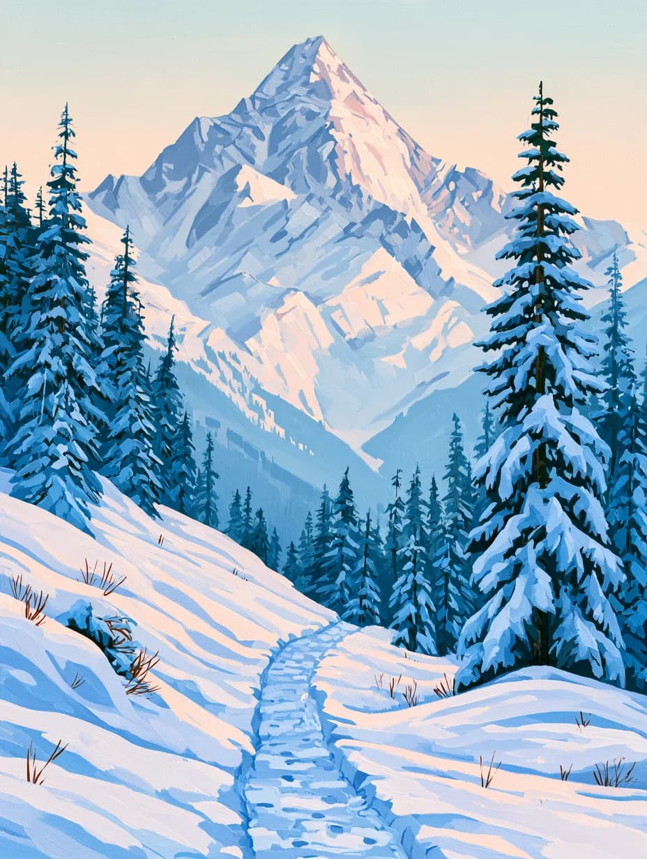 Karlı Dağlar 3'lü Set — Setler temalı çok parçalı tablo — 1. panel