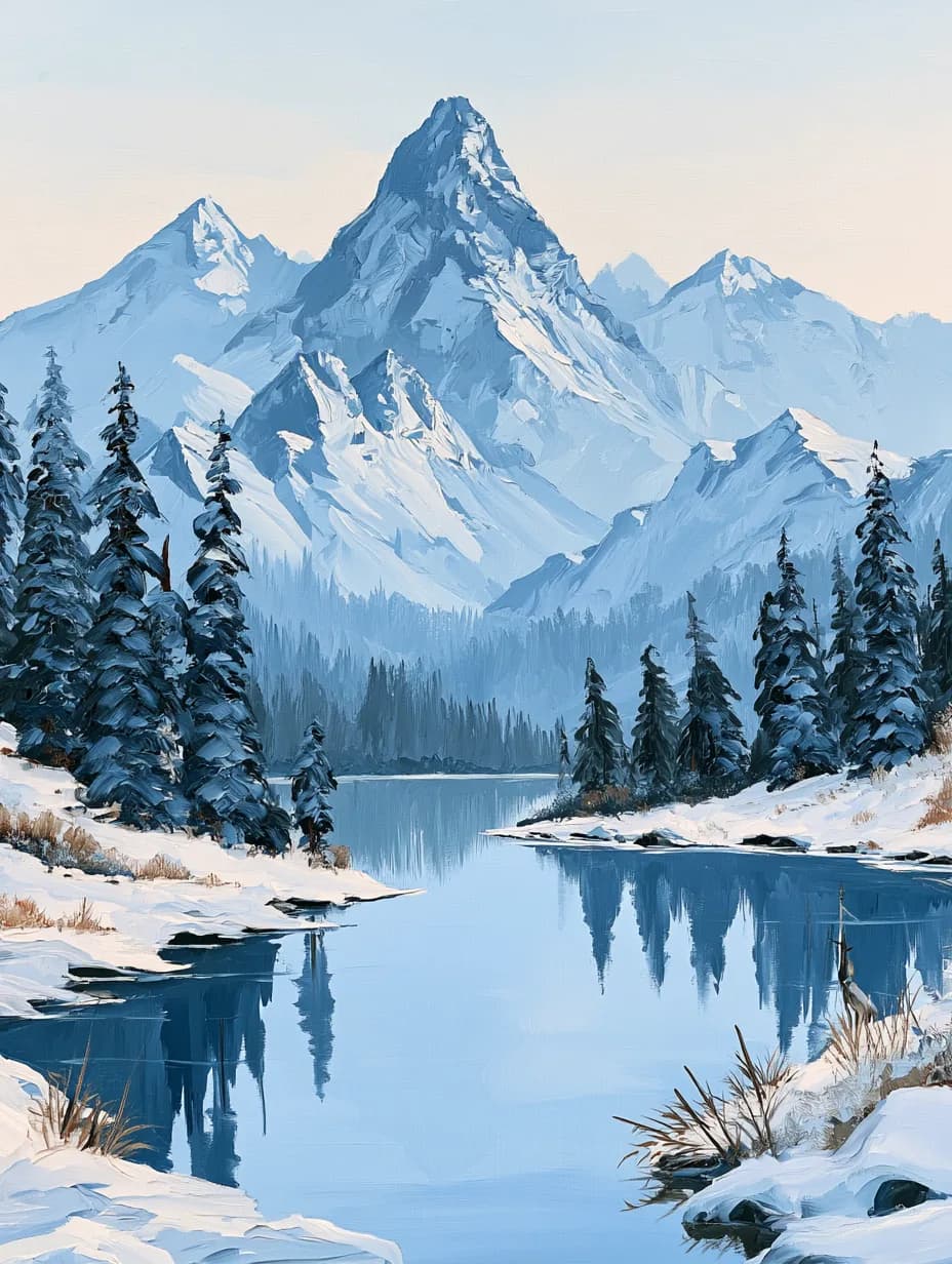 Karlı Dağlar 3'lü Set — Setler temalı çok parçalı tablo — 2. panel