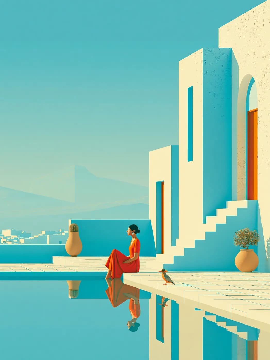 Minimal Mimari 3'lü Set — Setler temalı çok parçalı tablo — 1. panel