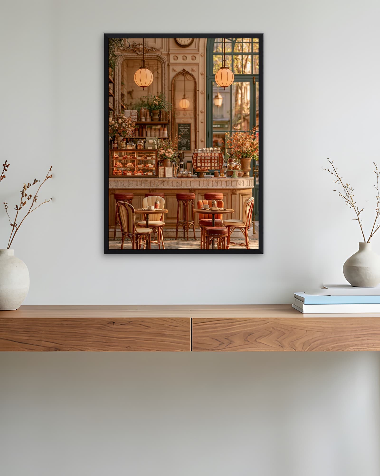 Paris Pastanesi — Paris Duvar Tablosu, duvarda oda görünümü