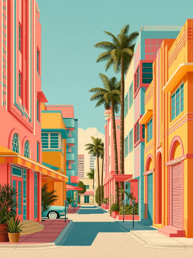 Pastel Miami Sokağı