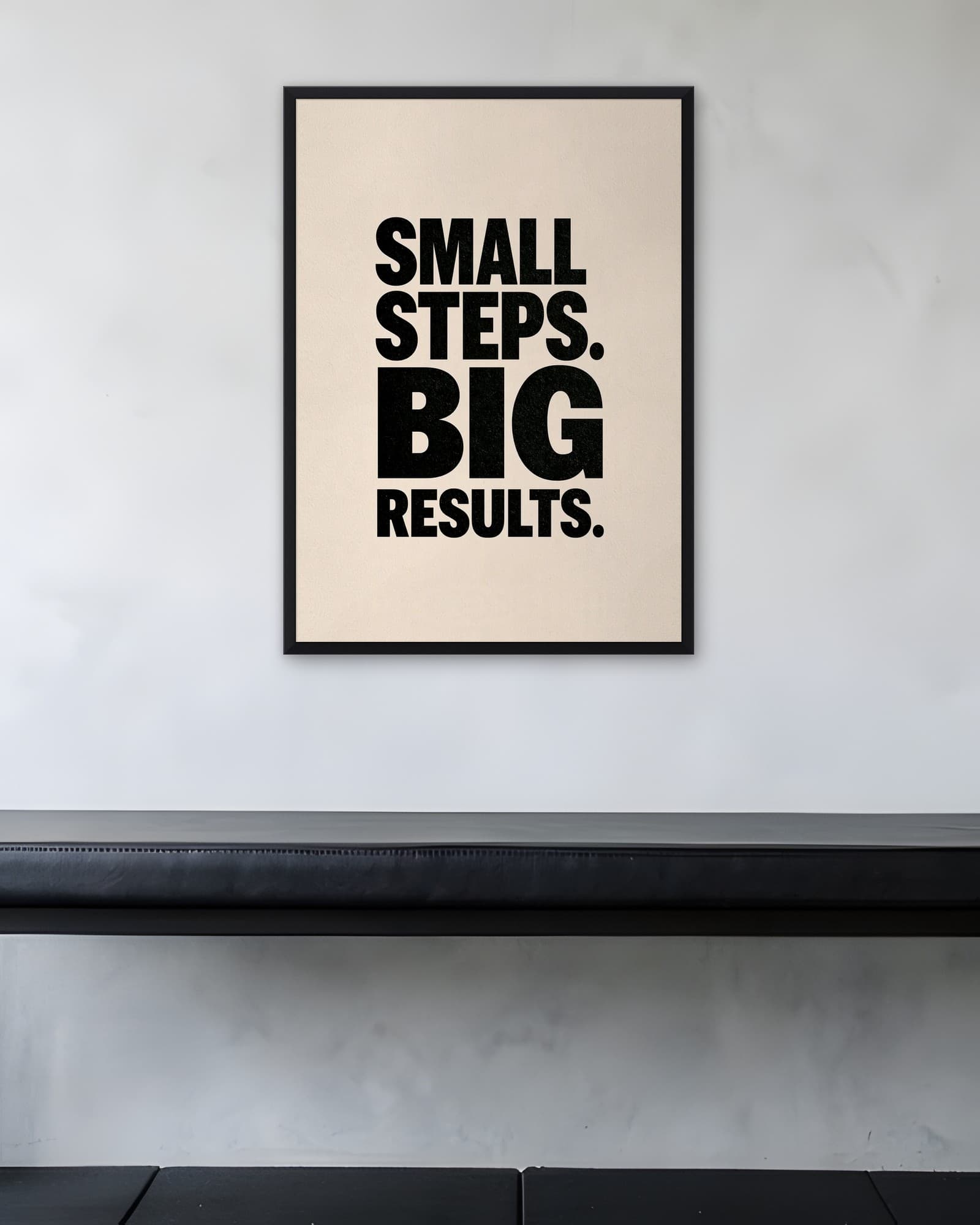 Small Steps Big Results Yazılı Tablo — Spor Salonu Tablosu, duvarda oda görünümü