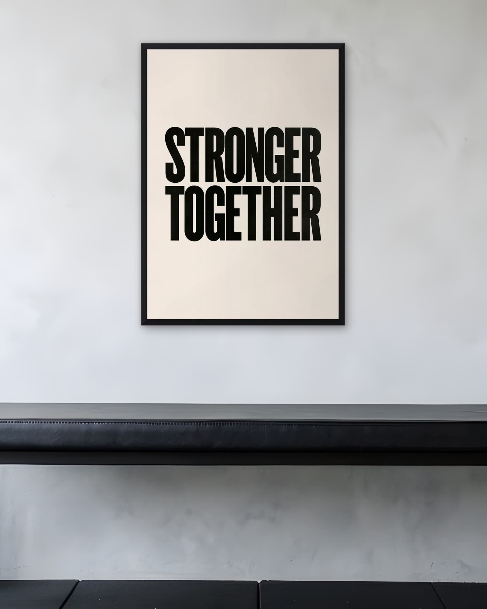 Stronger Together Yazılı Tablo — Spor Salonu Tablosu, duvarda oda görünümü