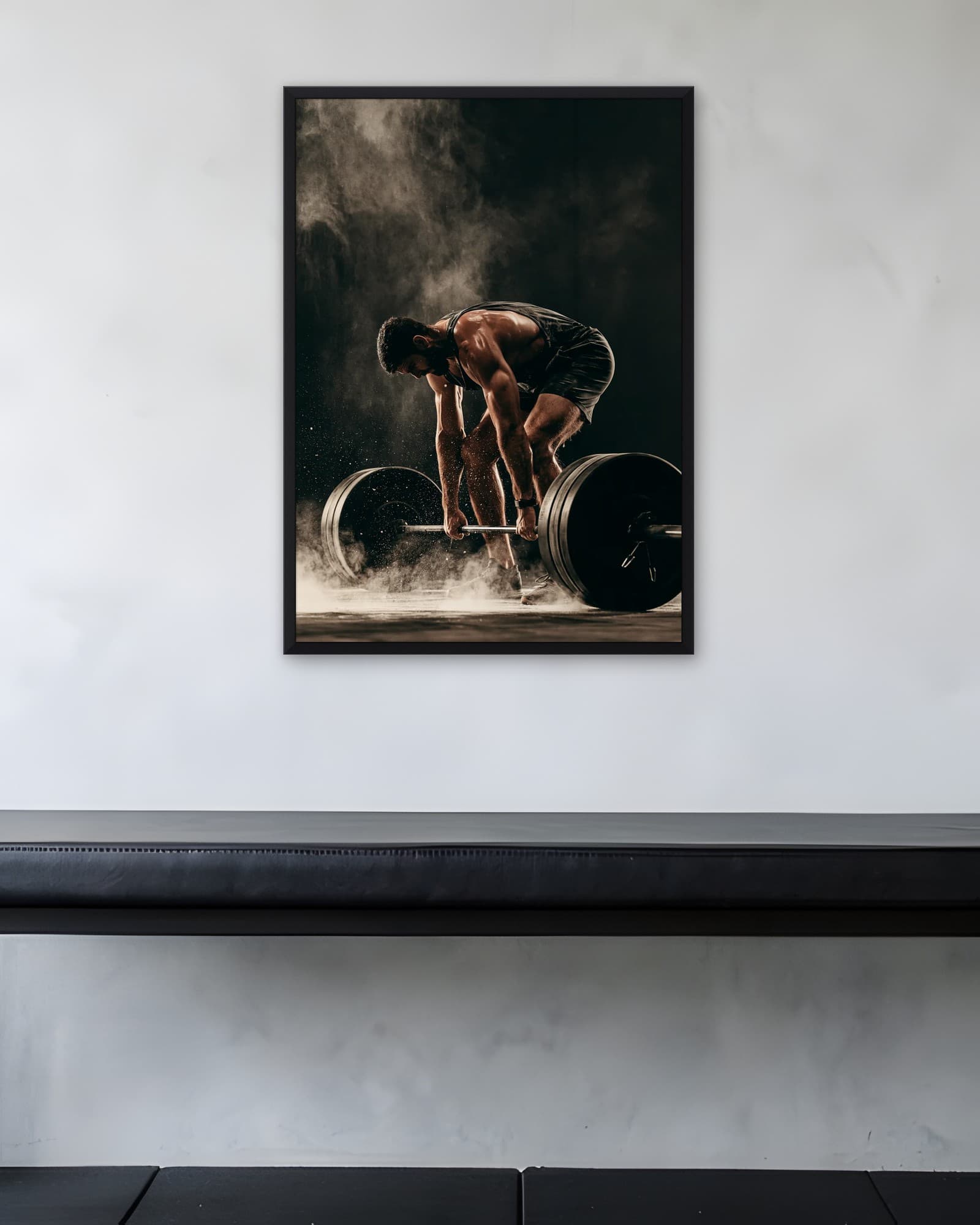 Tebeşir Tozunda Deadlift — Spor Salonu Tablosu, duvarda oda görünümü