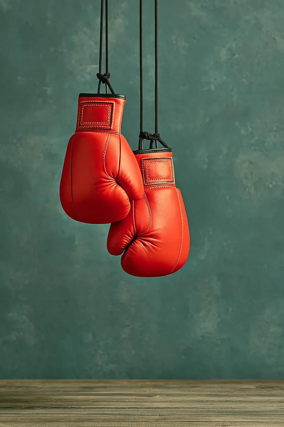 Asılı Kırmızı Boks Eldivenleri — Boks Tablosu