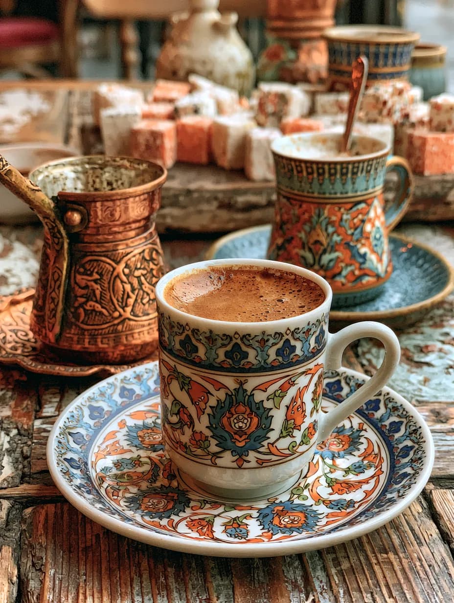 Bakır Cezve ve Türk Kahvesi — yiyecek ve içecek temalı UV baskı tablo