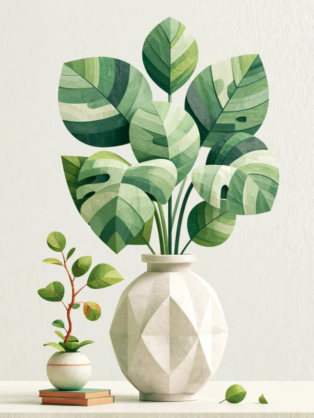 Geometrik Vazoda Monstera