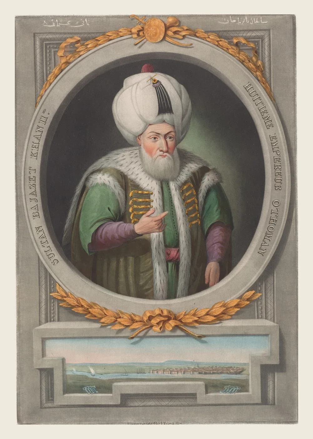 II. Bayezid Gravür Portresi — Osmanlı Padişahı Tablosu
