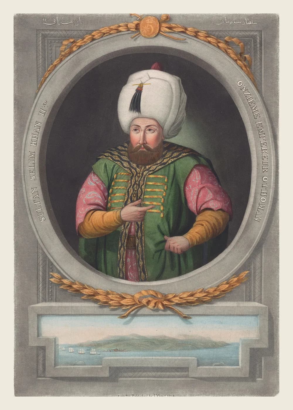 II. Selim Gravür Portresi — Osmanlı Padişahı Tablosu