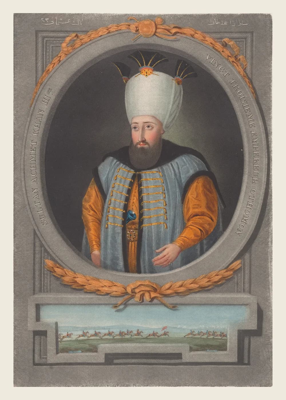 III. Ahmet Gravür Portresi — Osmanlı Padişahı Tablosu