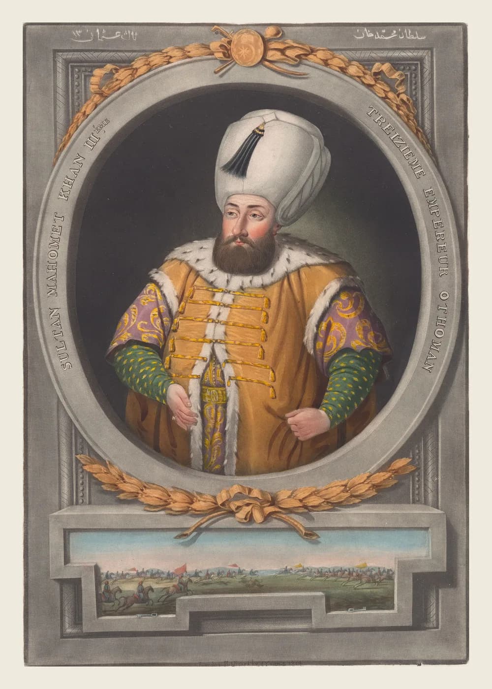III. Mehmet Gravür Portresi — Osmanlı Padişahı Tablosu