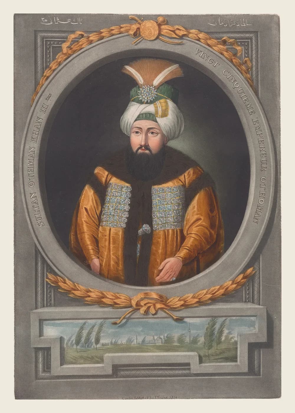 III. Osman Gravür Portresi — Osmanlı Padişahı Tablosu