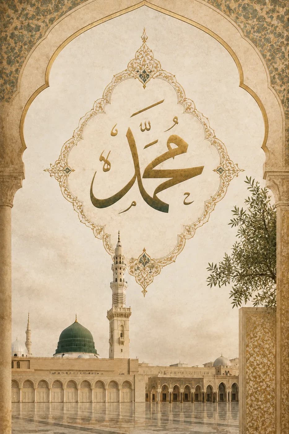 Kâbe ve Mescid-i Nebevi 2'li Set — Setler temalı çok parçalı tablo — 1. panel
