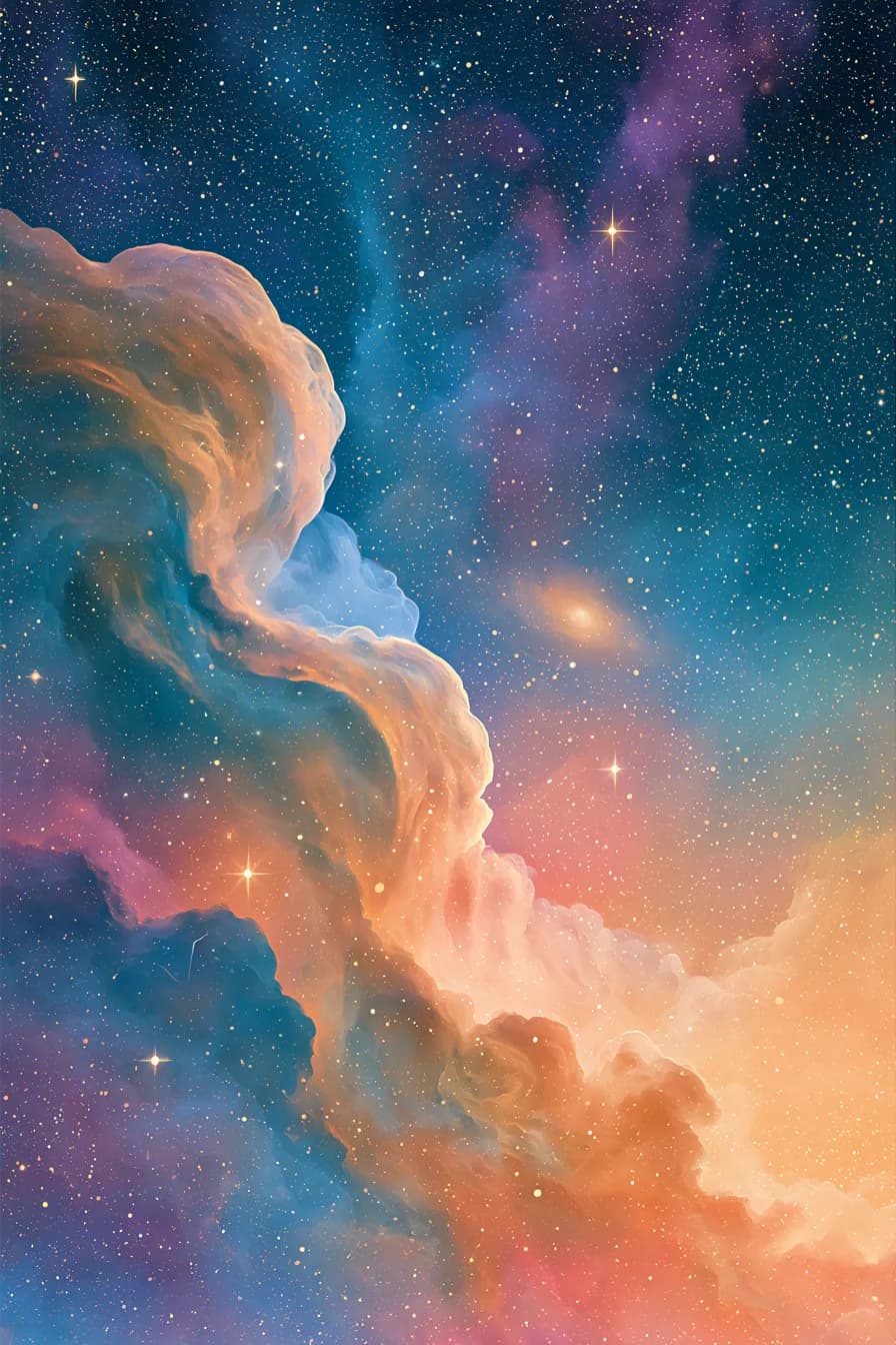 Renkli Nebula — evren ve bilim temalı UV baskı tablo