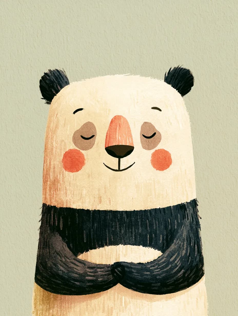 Uykulu Panda — sevimli hayvanlar temalı UV baskı tablo