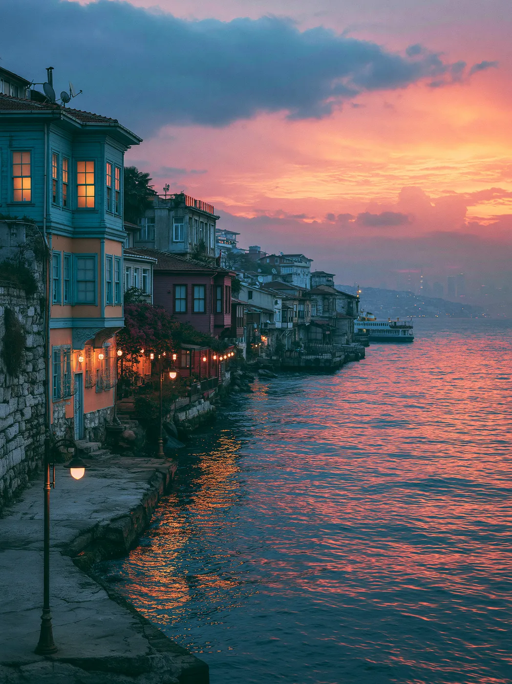 Boğaz'da Gün Batımı — i̇stanbul temalı kanvas tablo