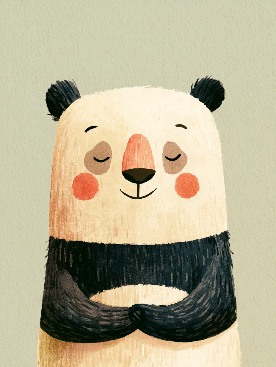 Uykulu Panda — sevimli hayvanlar temalı kanvas tablo